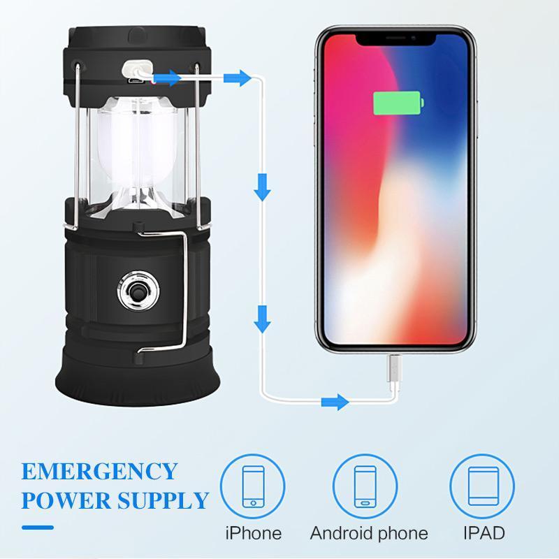3-in-1 LED camping lantern with flickering flame | Bowlift