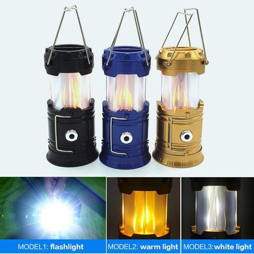 3-in-1 LED camping lantern with flickering flame | Bowlift