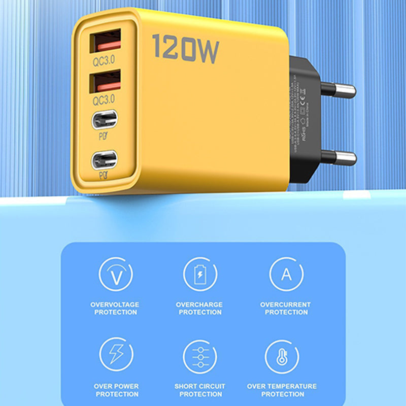120W USB fast charger with 4 ports | Bowlift