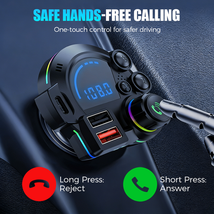 Car FM Transmitter Bluetooth 5.3 Dual-USB | Bowlift