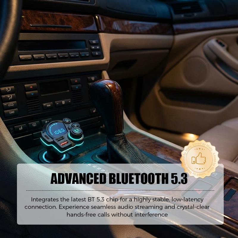Car FM Transmitter Bluetooth 5.3 Dual-USB | Bowlift