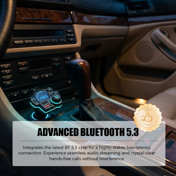 Car FM Transmitter Bluetooth 5.3 Dual-USB | Bowlift