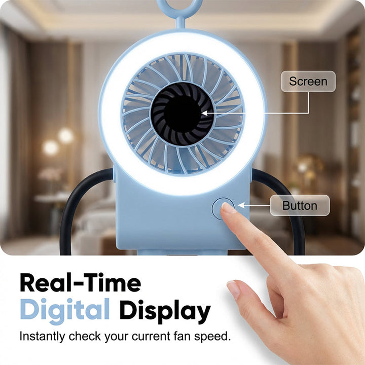 Flexible Robot Desk Fan with LED Light | Bowlift