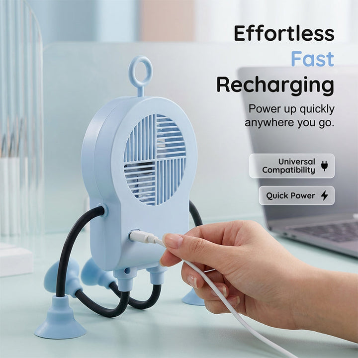 Flexible Robot Desk Fan with LED Light | Bowlift