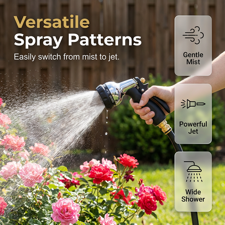 Metal garden hose spray gun with high pressure | Bowlift