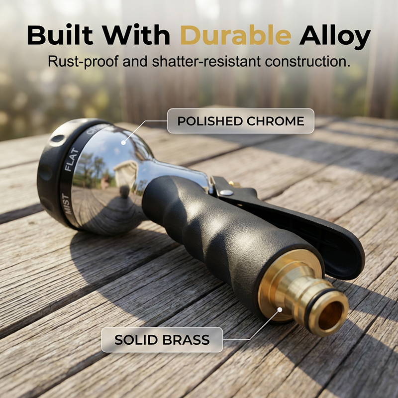 Metal garden hose spray gun with high pressure | Bowlift