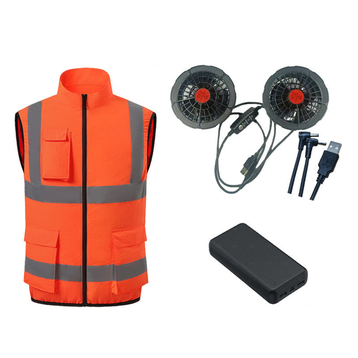 Cooling vest with fans & reflective stripes | Bowlift