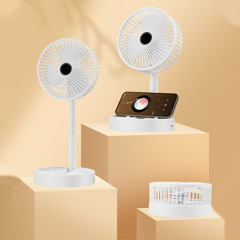 Rechargeable, foldable USB telescope fan – quiet, 180° adjustable, 4 speed levels, portable ✨ | Bowlift