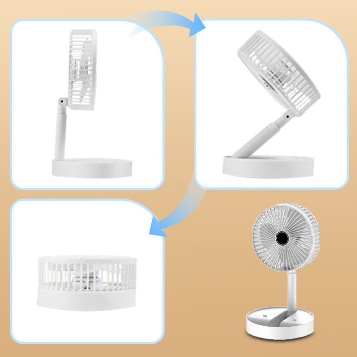 Rechargeable, foldable USB telescope fan – quiet, 180° adjustable, 4 speed levels, portable ✨ | Bowlift