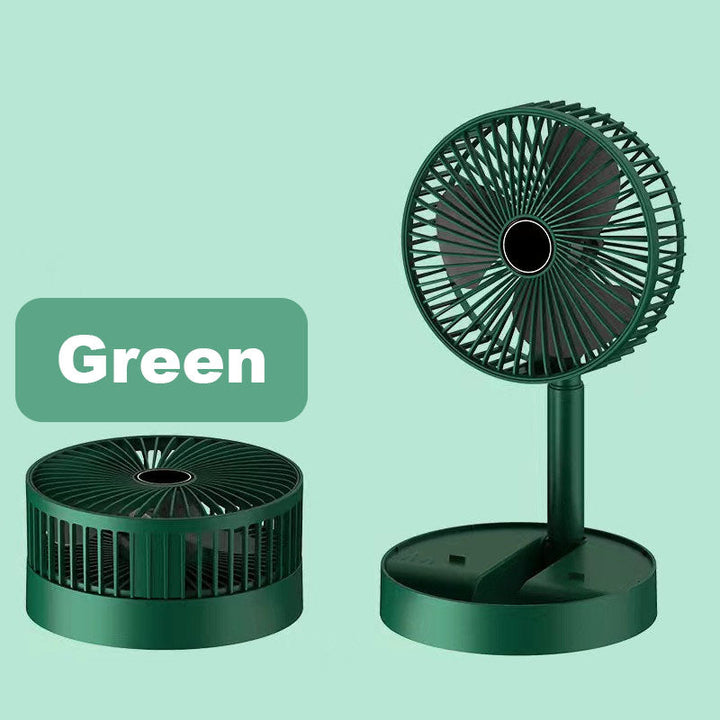 Rechargeable, foldable USB telescope fan – quiet, 180° adjustable, 4 speed levels, portable ✨ | Bowlift
