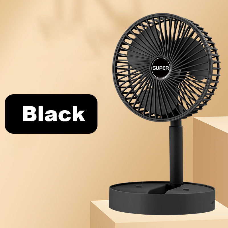 Rechargeable, foldable USB telescope fan – quiet, 180° adjustable, 4 speed levels, portable ✨ | Bowlift