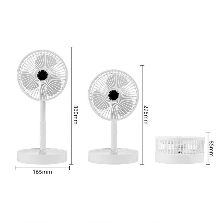 Rechargeable, foldable USB telescope fan – quiet, 180° adjustable, 4 speed levels, portable ✨ | Bowlift