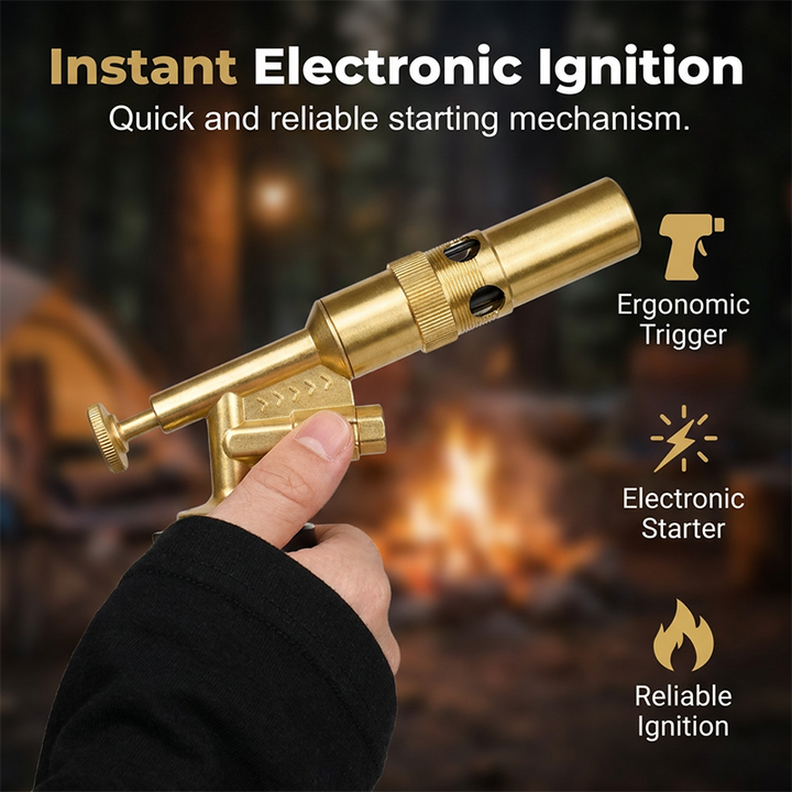 Portable Butane Soldering Torch Set Gold | Bowlift