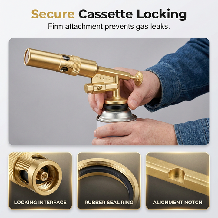 Portable Butane Soldering Torch Set Gold | Bowlift