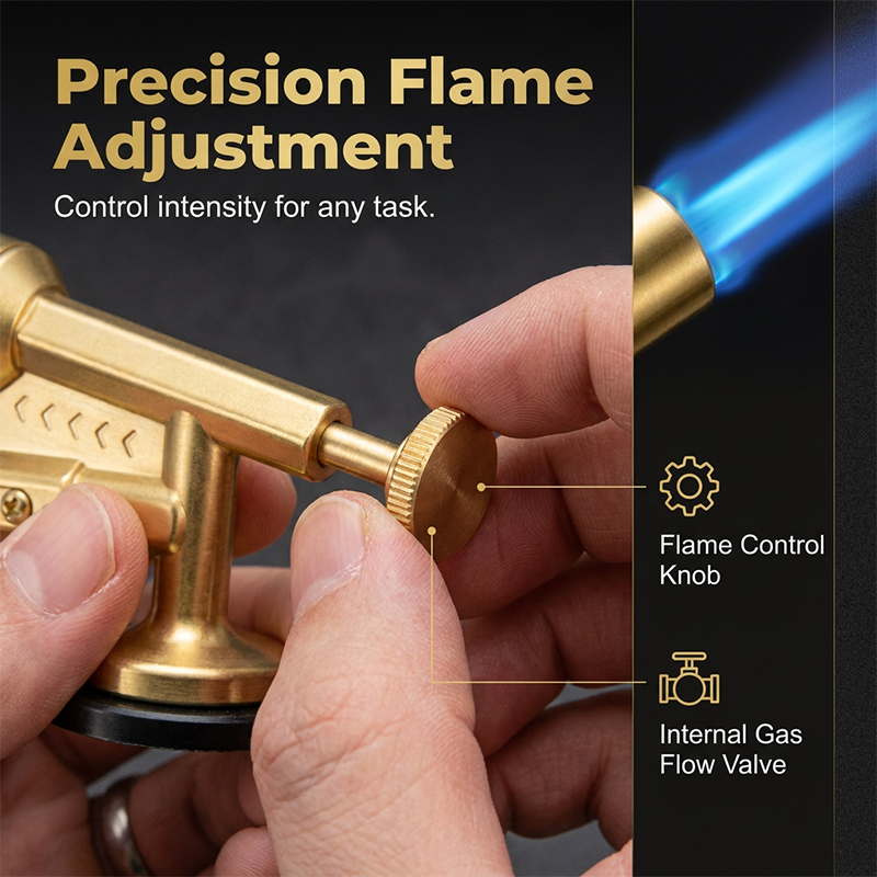Portable Butane Soldering Torch Set Gold | Bowlift