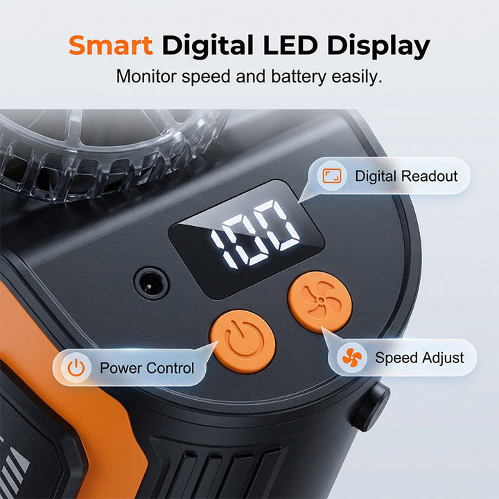 Portable Car Clip On Fan with LED Display | Bowlift