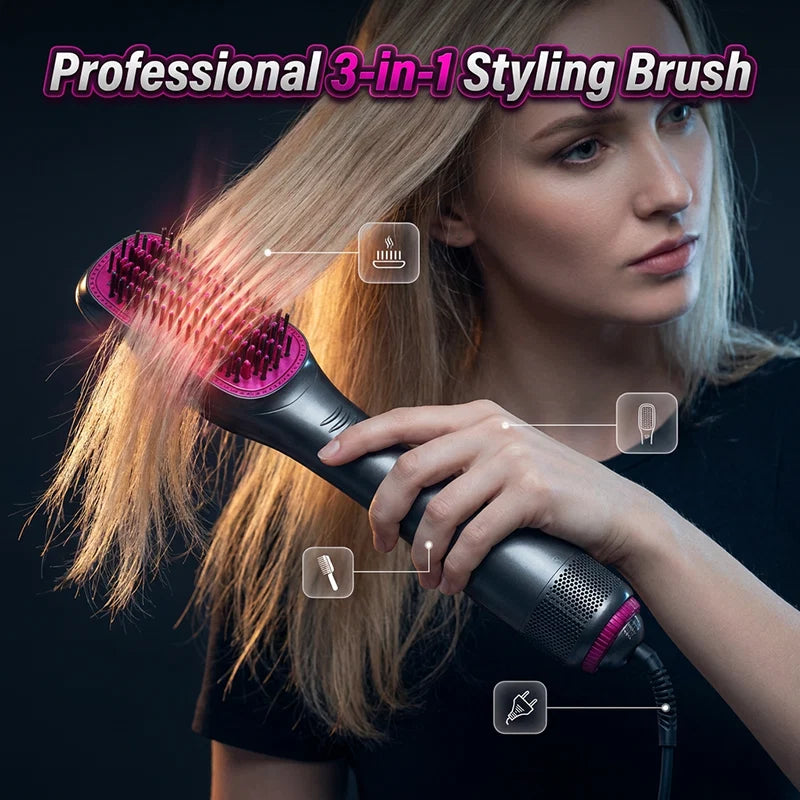 3-in-1 Ionic Hot Air Hair Dryer Brush