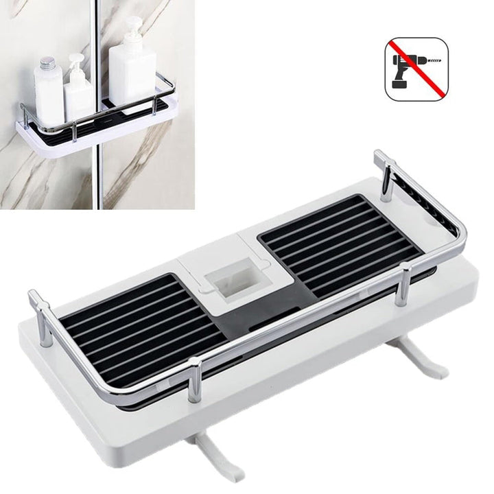 BowLift | Bathroom Shelf Caddy for Shower Rod, No Drilling Pole Shower Storage Shelf Holder