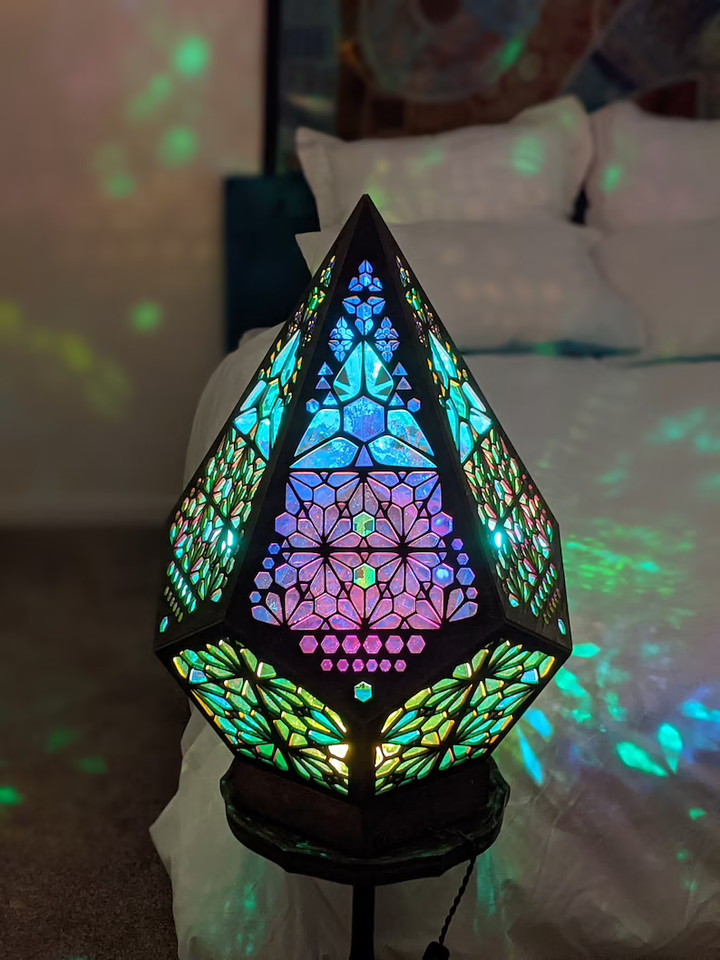 BowLift | Stained Glass Style LED Table Lamp - LumiAura