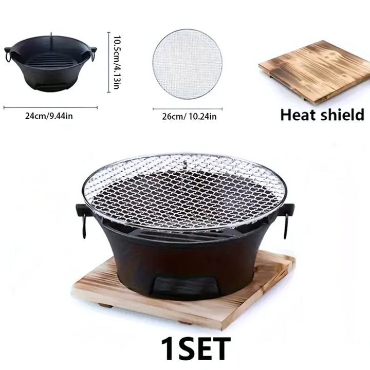 Stainless Steel BBQ Grill Tabletop Cast Iron Charcoal Grill Stove | Bowlift