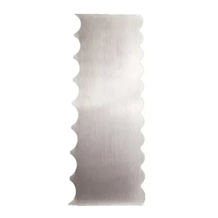 Stainless Steel Cake Scraper Double-Sided Patterned Pastry Decorating | Bowlift