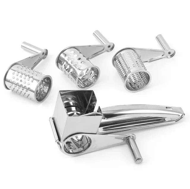 Stainless steel cheese grater with interchangeable blades | Bowlift
