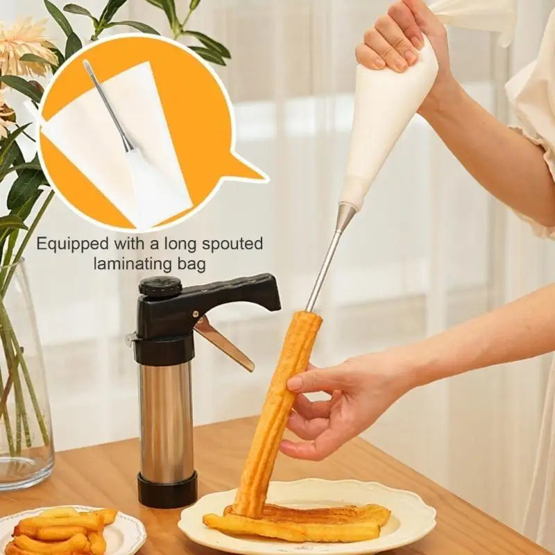 Stainless Steel Churro Maker Cookie Press and Cake Decorating Tool | Bowlift