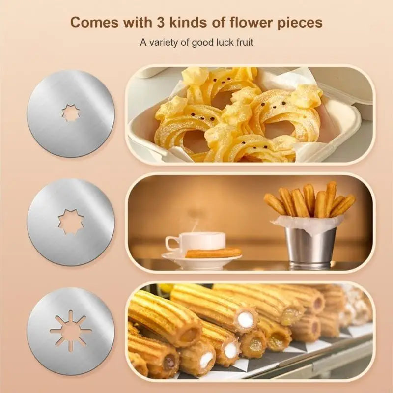 Stainless Steel Churro Maker Cookie Press and Cake Decorating Tool | Bowlift
