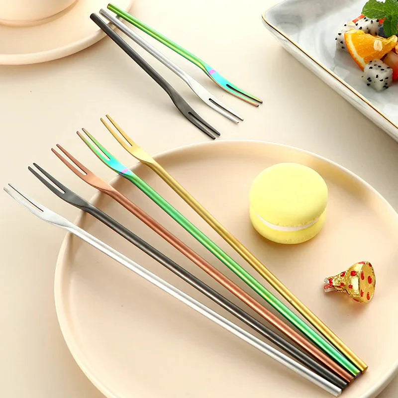 Stainless Steel Fruit Fork For Dessert Cake Snack Forks Tableware | Bowlift