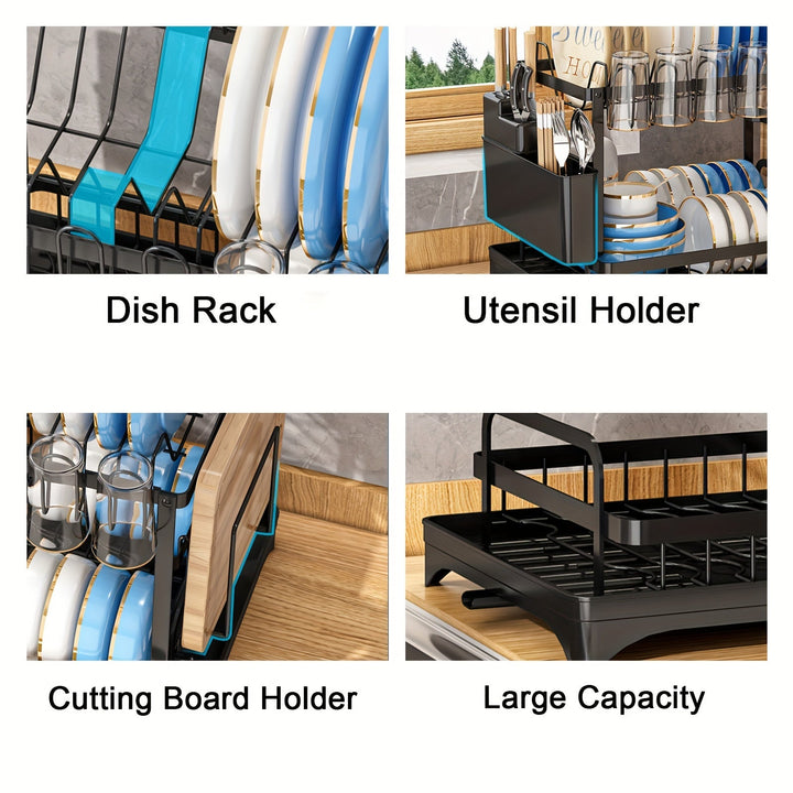 BowLift | Stainless Steel Kitchen Dish Rack - Livano