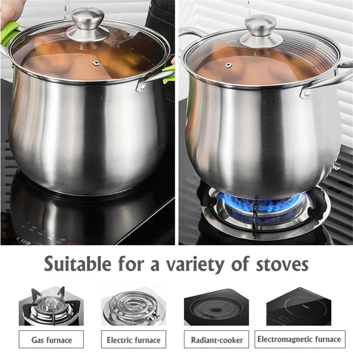 Stainless Steel Large Capacity Soup Pot Induction Gas Stove Cooker | Bowlift