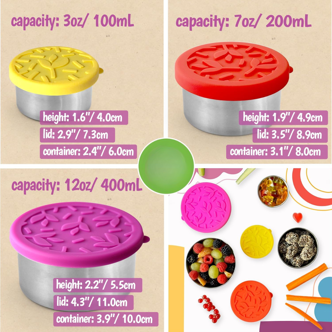 BowLift | Stainless Steel Lunch Box Set with Lids – 100ml, 200ml, 400ml