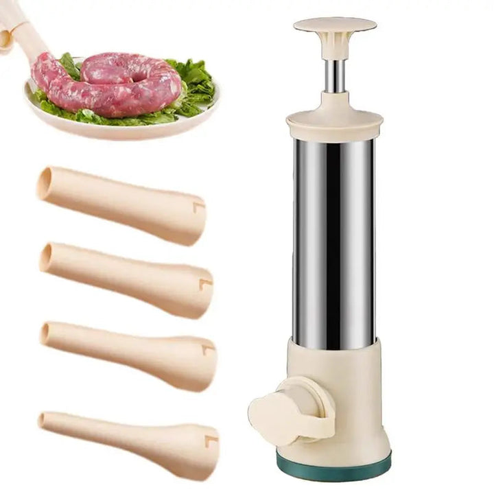 Manual Stainless Steel Sausage Stuffer with 4 Nozzles | Bowlift