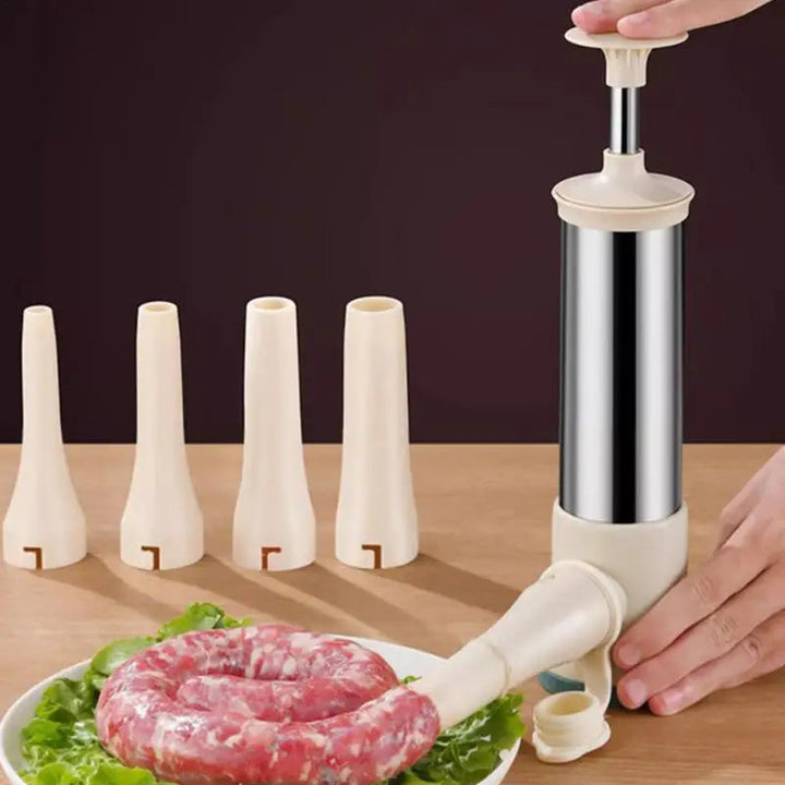 Manual Stainless Steel Sausage Stuffer with 4 Nozzles | Bowlift
