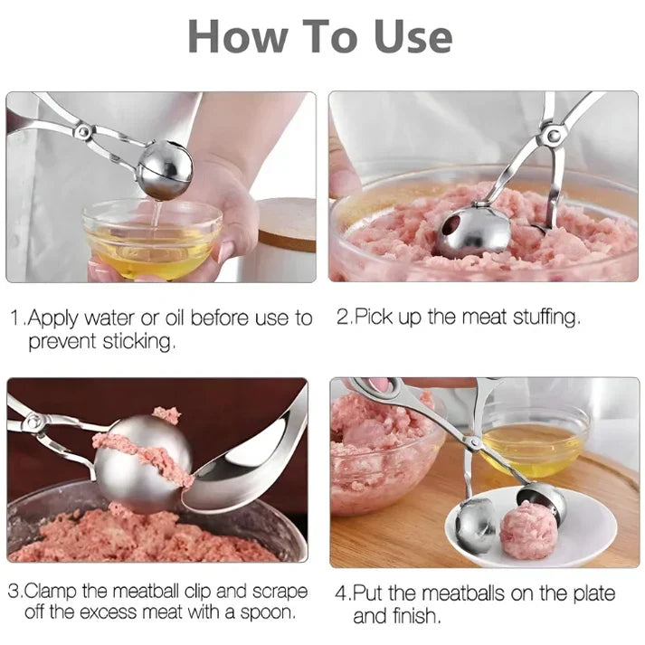 BowLift | Stainless Steel MeatballMaster - RVS Meatball Shaper