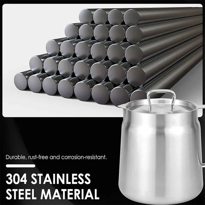 Stainless Steel Oil Filter Pot Oil Storage Pot Grease Keeper with Lid | Bowlift
