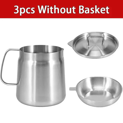 Stainless Steel Oil Filter Pot Oil Storage Pot Grease Keeper with Lid | Bowlift