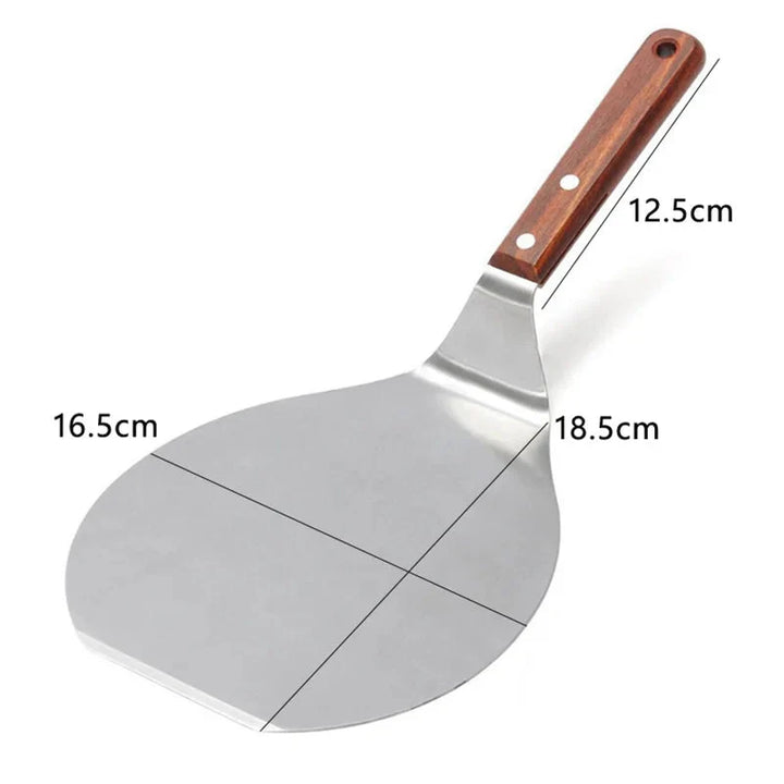 Stainless Steel Pizza Shovels with Wood Handle Round Pizza Shovel | Bowlift