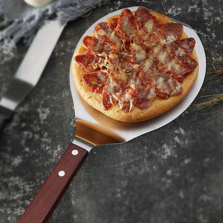 Stainless Steel Pizza Shovels with Wood Handle Round Pizza Shovel | Bowlift