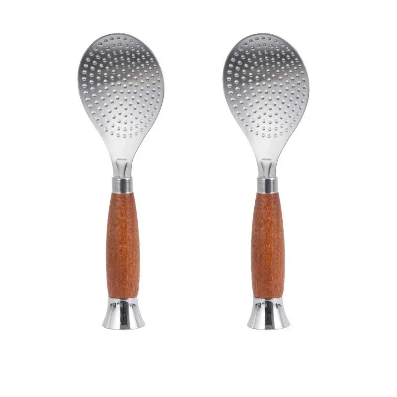 Stainless Steel Rice Scoop with Wooden Handle Non-Stick Rice Spatula | Bowlift