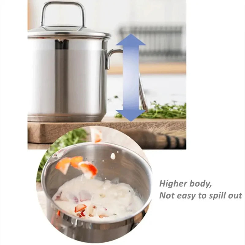 Stainless Steel Saucepan with Glass Lid Multi Purpose Cooking Pot | Bowlift