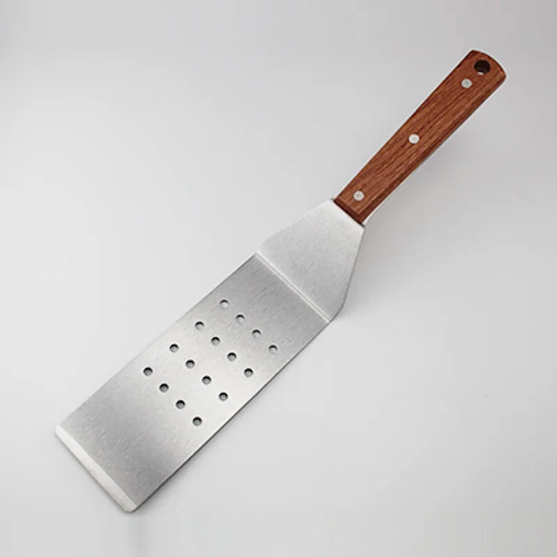 Stainless Steel Spatula Scraper with Wooden Handle Grill Flipper | Bowlift