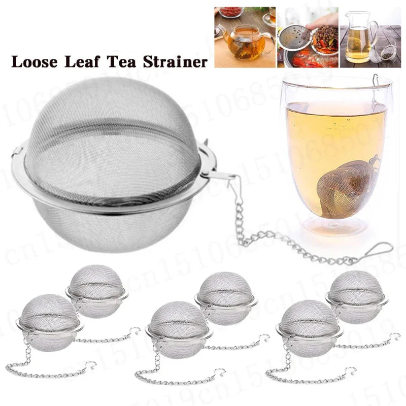 Stainless Steel Tea Ball Infuser Mesh Loose Tea Strainer with Chain | Bowlift