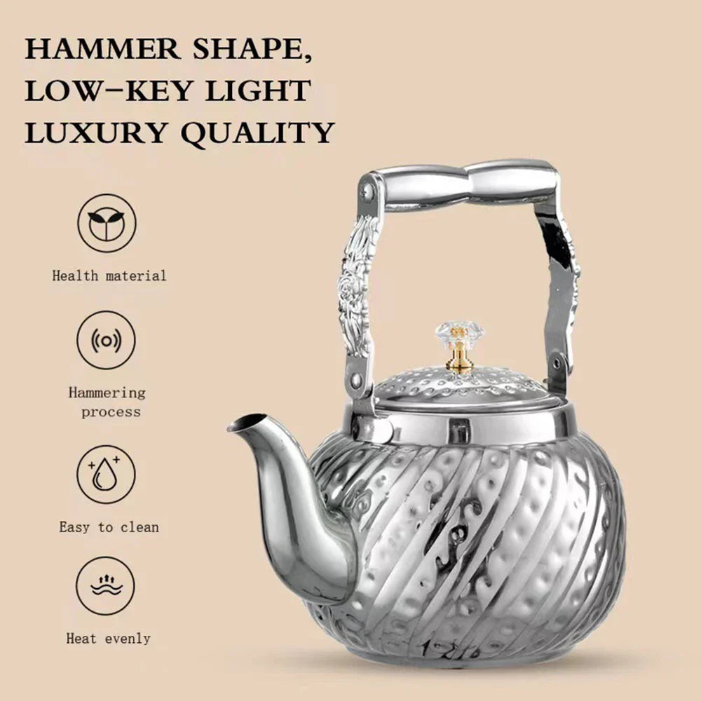 Stainless Steel Teapot with Tea Strainer Large Capacity Water Kettle | Bowlift