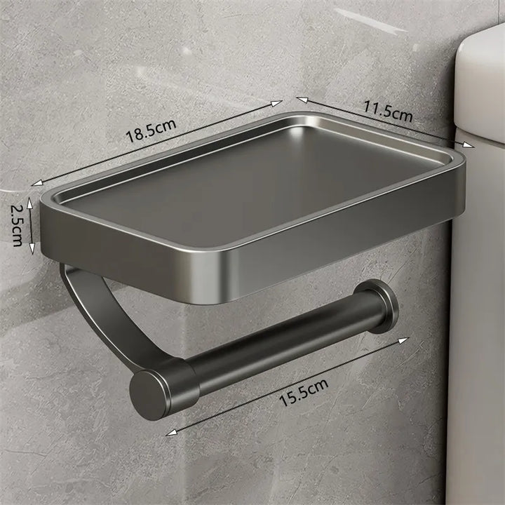 BowLift | Stalux Toilet Roll Holder with Shelf