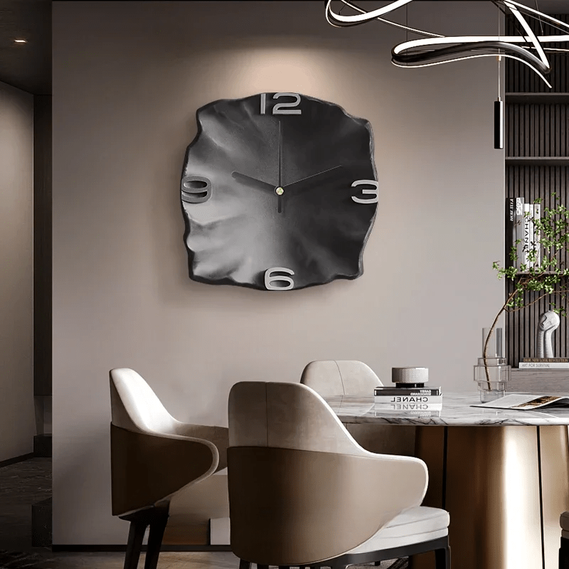 BowLift | StoneAura – Modern Sandstone-Effect Wall Clock with Silent Quartz