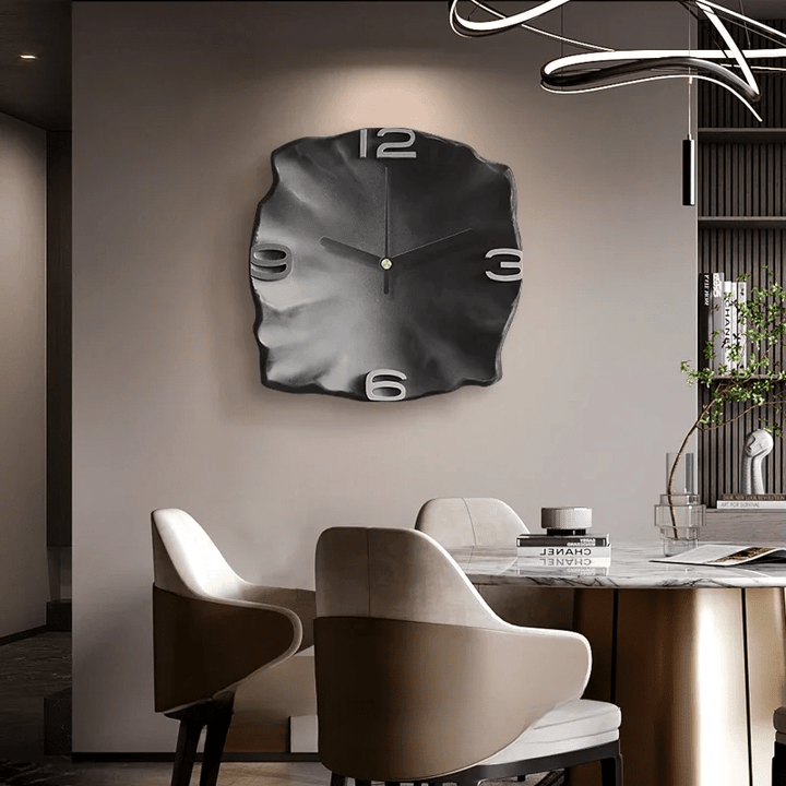 BowLift | StoneAura – Modern Sandstone-Effect Wall Clock with Silent Quartz