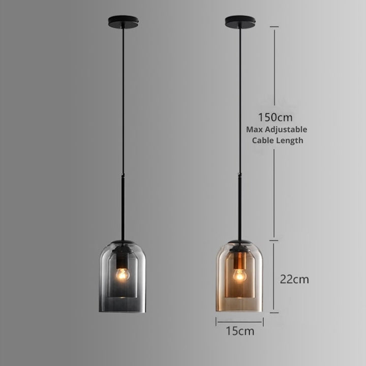 BowLift | Stylish Double Glass Pendant Light - AuraGlass