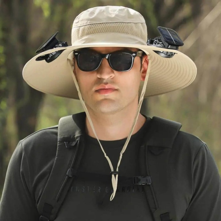 Solar energy hat with fan and UV protection - SolarCool VentiHat | Bowlift