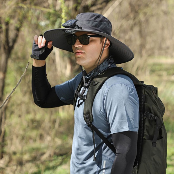 Solar energy hat with fan and UV protection - SolarCool VentiHat | Bowlift